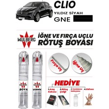 Wulberg Renault Clio Yıldız Siyah Gne Rötuş Boya 25 ml + Vernik Iğne & Fırça Uçlu Kalıcı Çizik Giderici