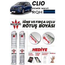 Wulberg Renault Clio Demir Mavi Rqh Rötuş Boya 25 ml + Vernik Iğne & Fırça Uçlu Kalıcı Çizik Giderici