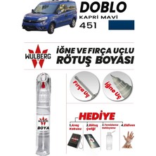 Wulberg Fiat Doblo Kapri Mavi 451 Rötuş Boya 25 ml Iğne & Fırça Uçlu Kalıcı Çizik Giderici Rutuş