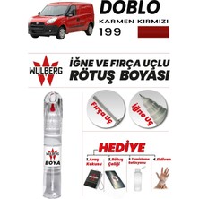 Wulberg Fiat Doblo Karmen Kırmızı 199 Rötuş Boya 25 ml Iğne & Fırça Uçlu Kalıcı Çizik Giderici