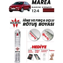 Wulberg Fiat Marea Barok Kırmızı 124 Rötuş Boya 25 ml Iğne & Fırça Uçlu Kalıcı Çizik Giderici Rutuş