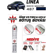 Wulberg Fiat Linea Gece Mavisi 487 Rötuş Boya 25 ml Iğne & Fırça Uçlu Kalıcı Çizik Giderici Rutuş