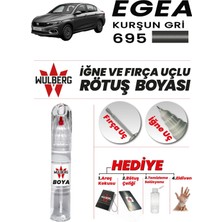 Wulberg Fiat Egea Kurşun Gri 695 Rötuş Boya 25 ml Iğne & Fırça Uçlu Kalıcı Çizik Giderici Rutuş