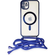 Durukar®  iPhone 11 Kılıf Divo Lazer Askılı Magsafe Kapak - Mavi