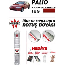 Wulberg Fiat Palio Karmen Kırmızı 199 Rötuş Boya 25 ml Iğne & Fırça Uçlu Kalıcı Çizik Giderici