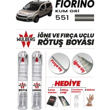 Wulberg Fiat Fiorino Kum Gri 551 Rötuş Boya 25 ml + Vernik Iğne & Fırça Uçlu Kalıcı Çizik Giderici Rutuş