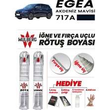 Wulberg Fiat Egea Akdeniz Mavisi 717A Rötuş Boya 25 ml + Vernik Iğne & Fırça Uçlu Kalıcı Çizik Giderici