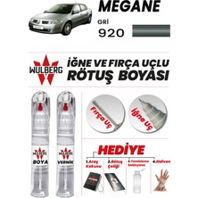Wulberg Renault Megane Gri 920 Rötuş Boya 25 ml + Vernik Iğne & Fırça Uçlu Kalıcı Çizik Giderici