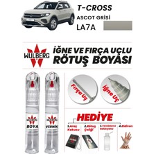 Wulberg Volkswagen T-Cross Ascot Grisi LA7A Rötuş Boya 25 ml + Vernik Iğne & Fırça Uçlu Kalıcı Çizik Giderici