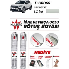Wulberg Volkswagen T-Cross Saf Beyaz LC9A Rötuş Boya 25 ml + Vernik Iğne & Fırça Uçlu Kalıcı Çizik Giderici