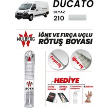 Wulberg Fiat Ducato Beyaz 210 Rötuş Boya 25 ml Iğne & Fırça Uçlu Kalıcı Çizik Giderici Rutuş
