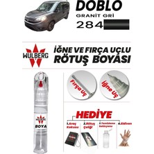 Wulberg Fiat Doblo Granit Gri 284 Rötuş Boya 25 ml Iğne & Fırça Uçlu Kalıcı Çizik Giderici Rutuş