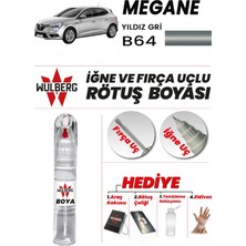 Wulberg Renault Megane Yıldız Gri B64 Rötuş Boya 25 ml Iğne & Fırça Uçlu Kalıcı Çizik Giderici