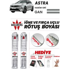 Wulberg Opel Astra Hakim Gri Gan Rötuş Boya 25 ml + Vernik Iğne & Fırça Uçlu Kalıcı Çizik Giderici
