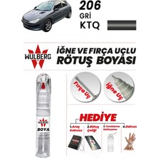 Wulberg Peugeot 206 Gri Ktq Rötuş Boya 25 ml Iğne & Fırça Uçlu Kalıcı Çizik Giderici
