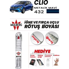 Wulberg Renault Clio Metalik Mavi 432 Rötuş Boya 25 ml Iğne & Fırça Uçlu Kalıcı Çizik Giderici