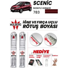 Wulberg Renault Scenic Sedefli Kırmızı 783 Rötuş Boya 25 ml + Vernik Iğne & Fırça Uçlu Kalıcı Çizik Giderici