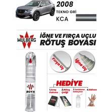 Wulberg Peugeot 2008 Tekno Gri Kca Rötuş Boya 25 ml Iğne & Fırça Uçlu Kalıcı Çizik Giderici