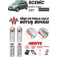 Wulberg Renault Scenic Çağla Yeşili D97 Rötuş Boya 25 ml + Vernik Iğne & Fırça Uçlu Kalıcı Çizik Giderici