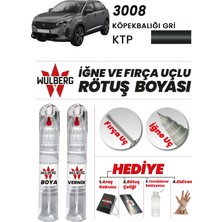 Wulberg Peugeot 3008 Köpekbalığı Gri Ktp Rötuş Boya 25 ml + Vernik Iğne & Fırça Uçlu Kalıcı Çizik Giderici