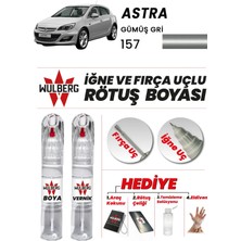 Wulberg Opel Astra Gümüş Gri 157 Rötuş Boya 25 ml + Vernik Iğne & Fırça Uçlu Kalıcı Çizik Giderici