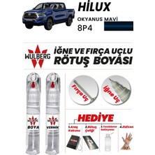 Wulberg Toyota Hılux Okyanus Mavi 8p4 Rötuş Boya 25 ml + Vernik Iğne & Fırça Uçlu Kalıcı Çizik Giderici