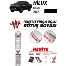 Wulberg Toyota Hilux Siyah 202 Rötuş Boya 25 ml Iğne & Fırça Uçlu Kalıcı Çizik Giderici