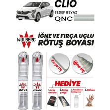 Wulberg Renault Clio Beyaz Qnc Rötuş Boya 25 ml + Vernik Iğne & Fırça Uçlu Kalıcı Çizik Giderici