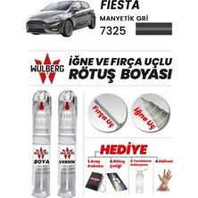 Wulberg Ford Fiesta Manyetik Gri 7325 Rötuş Boya 25 ml + Vernik Iğne & Fırça Uçlu Kalıcı Çizik Giderici