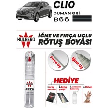 Wulberg Renault Clio Duman Gri B66 Rötuş Boya 25 ml Iğne & Fırça Uçlu Kalıcı Çizik Giderici