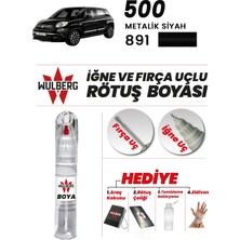 Wulberg Fiat 500 Metalik Siyah 891 Rötuş Boya 25 ml Iğne & Fırça Uçlu Kalıcı Çizik Giderici Rutuş