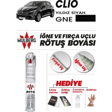 Wulberg Renault Clio Yıldız Siyah Gne Rötuş Boya 25 ml Iğne & Fırça Uçlu Kalıcı Çizik Giderici