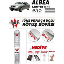 Wulberg Fiat Albea Mistik Gri 612 Rötuş Boya 25 ml Iğne & Fırça Uçlu Kalıcı Çizik Giderici Rutuş