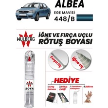 Wulberg Fiat Albea Ege Mavisi 448/B Rötuş Boya 25 ml Iğne & Fırça Uçlu Kalıcı Çizik Giderici Rutuş