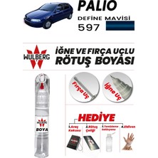 Wulberg Fiat Palio Define Mavisi 597 Rötuş Boya 25 ml Iğne & Fırça Uçlu Kalıcı Çizik Giderici
