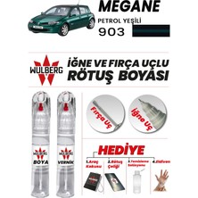 Wulberg Renault Megane Petrol Yeşili 903 Rötuş Boya 25 ml + Vernik Iğne & Fırça Uçlu Kalıcı Çizik Giderici