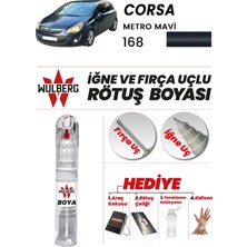 Wulberg Opel Corsa Metro Mavi 168 Rötuş Boya 25 ml Iğne & Fırça Uçlu Kalıcı Çizik Giderici