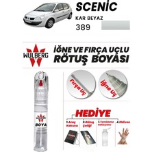 Wulberg Renault Scenic Kar Beyaz 389 Rötuş Boya 25 ml Iğne & Fırça Uçlu Kalıcı Çizik Giderici