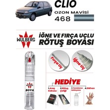 Wulberg Renault Clio Ozon Mavisi 468 Rötuş Boya 25 ml Iğne & Fırça Uçlu Kalıcı Çizik Giderici