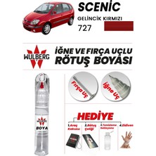 Wulberg Renault Scenic Gelincik Kırmızı 727 Rötuş Boya 25 ml Iğne & Fırça Uçlu Kalıcı Çizik Giderici