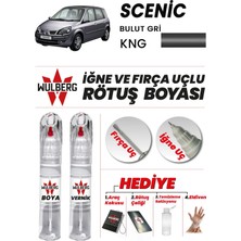 Wulberg Renault Scenic Bulut Gri Kng Rötuş Boya 25 ml + Vernik Iğne & Fırça Uçlu Kalıcı Çizik Giderici