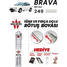 Wulberg Fiat Brava Beyaz 249 Rötuş Boya 25 ml Iğne & Fırça Uçlu Kalıcı Çizik Giderici Rutuş
