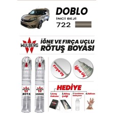 Wulberg Fiat Doblo Inci Beji 722 Rötuş Boya 25 ml + Vernik Iğne & Fırça Uçlu Kalıcı Çizik Giderici Rutuş