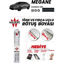Wulberg Renault Megane Duman Gri B66 Rötuş Boya 25 ml Iğne & Fırça Uçlu Kalıcı Çizik Giderici