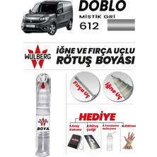 Wulberg Fiat Doblo Mistik Gri 612 Rötuş Boya 25 ml Iğne & Fırça Uçlu Kalıcı Çizik Giderici Rutuş