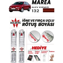 Wulberg Fiat Marea Alev Kırmızı 132 Rötuş Boya 25 ml + Vernik Iğne & Fırça Uçlu Kalıcı Çizik Giderici