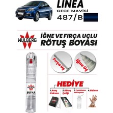 Wulberg Fiat Linea Gece Mavisi 487/B Rötuş Boya 25 ml Iğne & Fırça Uçlu Kalıcı Çizik Giderici Rutuş