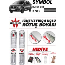 Wulberg Renault Symbol Bulut Gri Kng Rötuş Boya 25 ml + Vernik Iğne & Fırça Uçlu Kalıcı Çizik Giderici