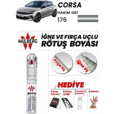 Wulberg Opel Corsa Hakim Gri 176 Rötuş Boya 25 ml Iğne & Fırça Uçlu Kalıcı Çizik Giderici Rutuş