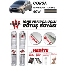 Wulberg Opel Corsa Pepperdust Kahve 40W Rötuş Boya 25 ml + Vernik Iğne & Fırça Uçlu Kalıcı Çizik Giderici